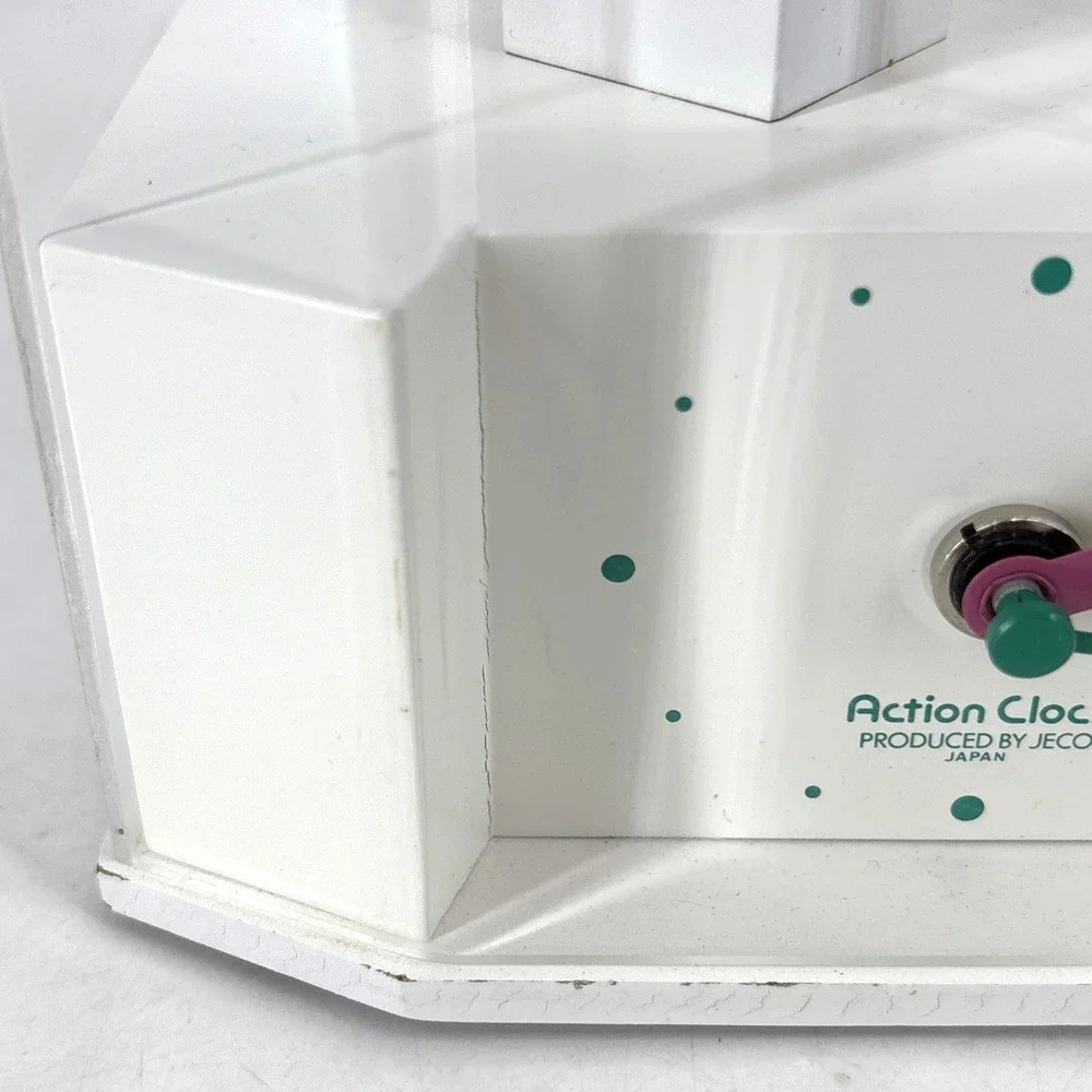 Vintage Jeco Clown Playing Violin Clock Japan Working Acrylic Case 60s 70s READ!